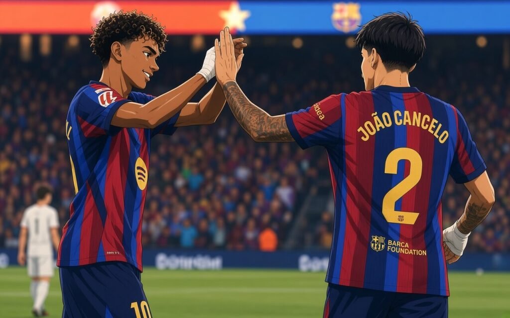 Lamine and Cancelo