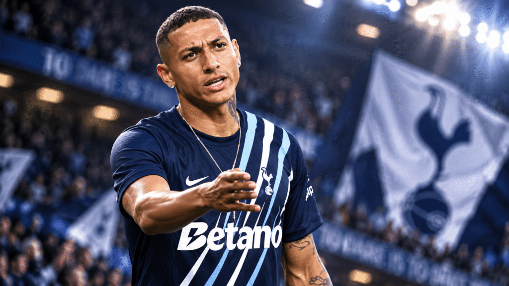 Richarlison during a Tottenham match before his exclusion from Spurs’ 2026/27 Premier League squad.