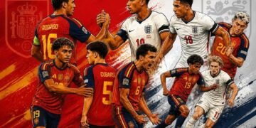 Spain’s winning goal against England in the UEFA Nations League at Wembley.