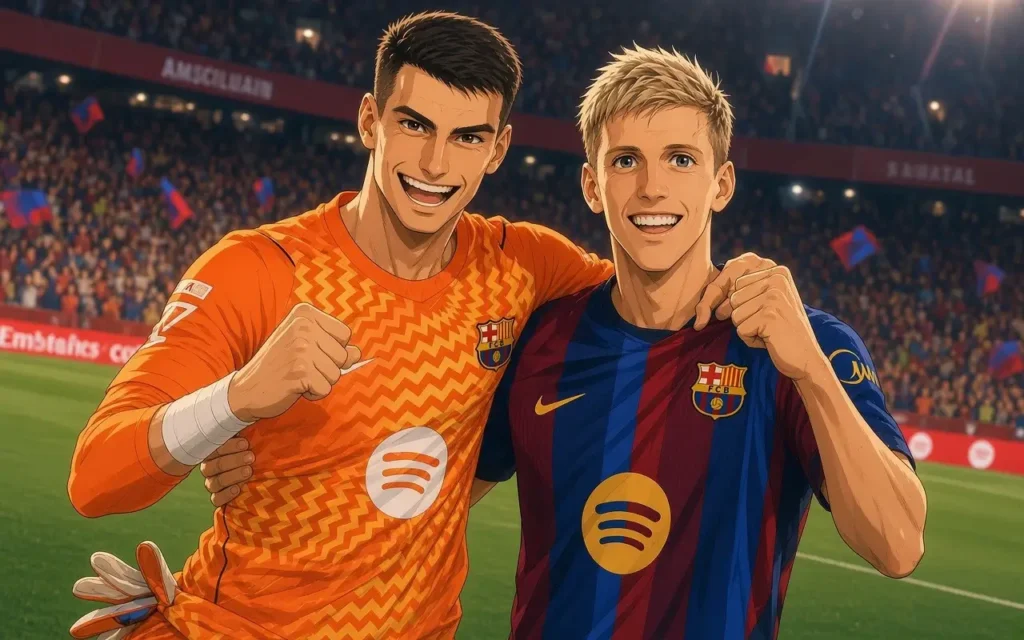 Raphinha celebrates his second consecutive hat-trick after scoring all three goals in Barcelona’s 3-1 LaLiga victory over Sevilla