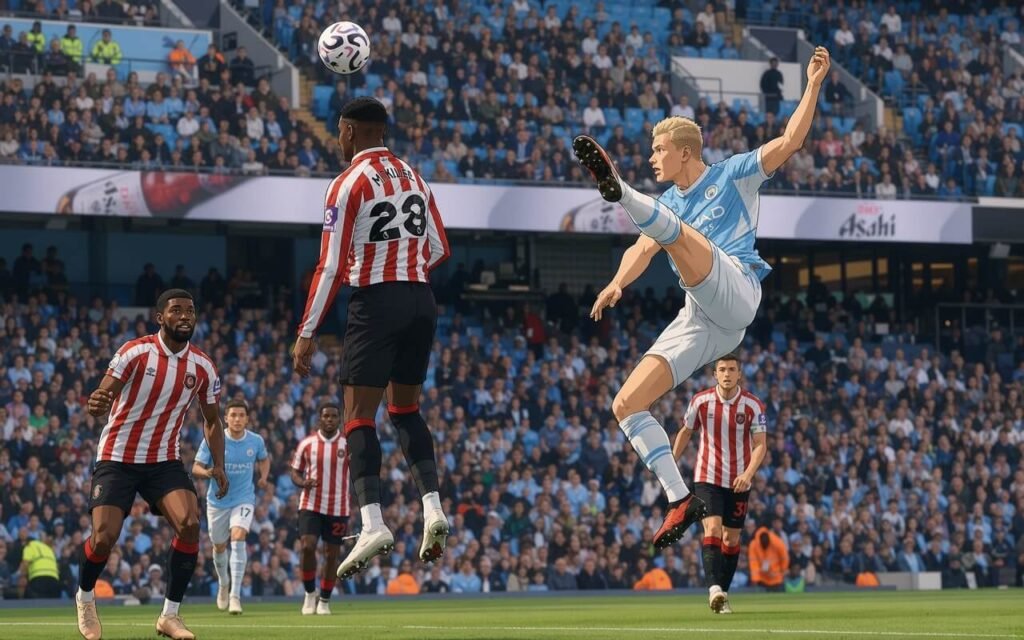 Antoine Semenyo celebrates during Manchester City’s dramatic 5-3 Premier League victory over Sunderland at the Etihad Stadium