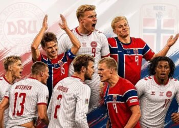 Norway against Denmark in the UEFA Nations League.