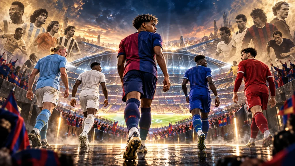 Lamine Yamal in Barcelona colours after becoming LaLiga Player of the Season.